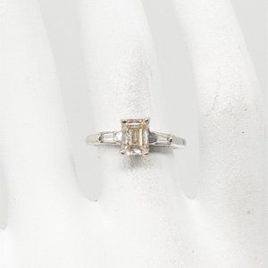 Stunning! Emerald Cut Diamond Champagne Ring